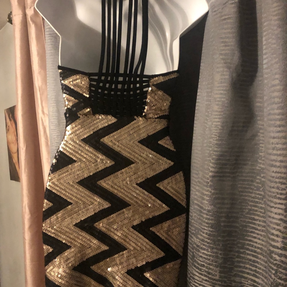 Sequins dress gold and black - Picture 2 of 2